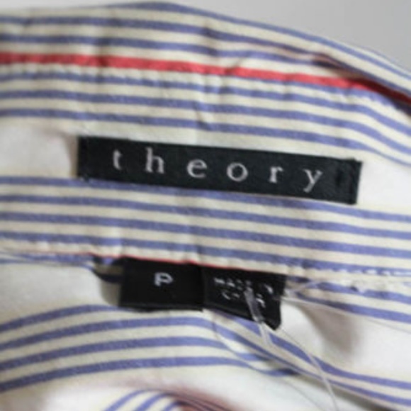 EUC! Theory Kaylind Multi-Colored Striped Button-Down Shirt Size P / XS - Picture 8 of 8